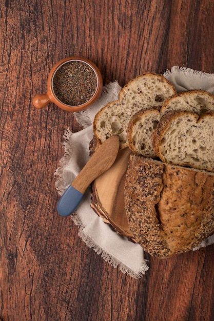 Bread and fresh herbs